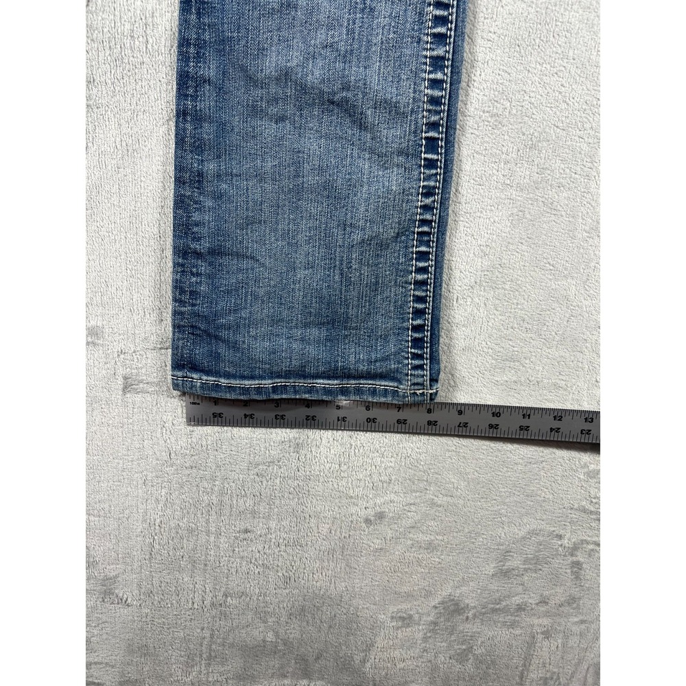 Miss Me Jeans Womens 25 Mid Rise BootCut Flap Pocket Embellished Stretch Western - Picture 7 of 14